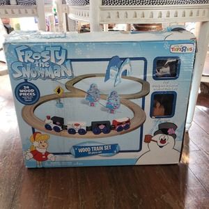FROSTY THE SNOWMAN CHRISTMAS 24 PIECE WOOD TRAIN SET 2013 TOYS R US EXCLUSIVE FF
